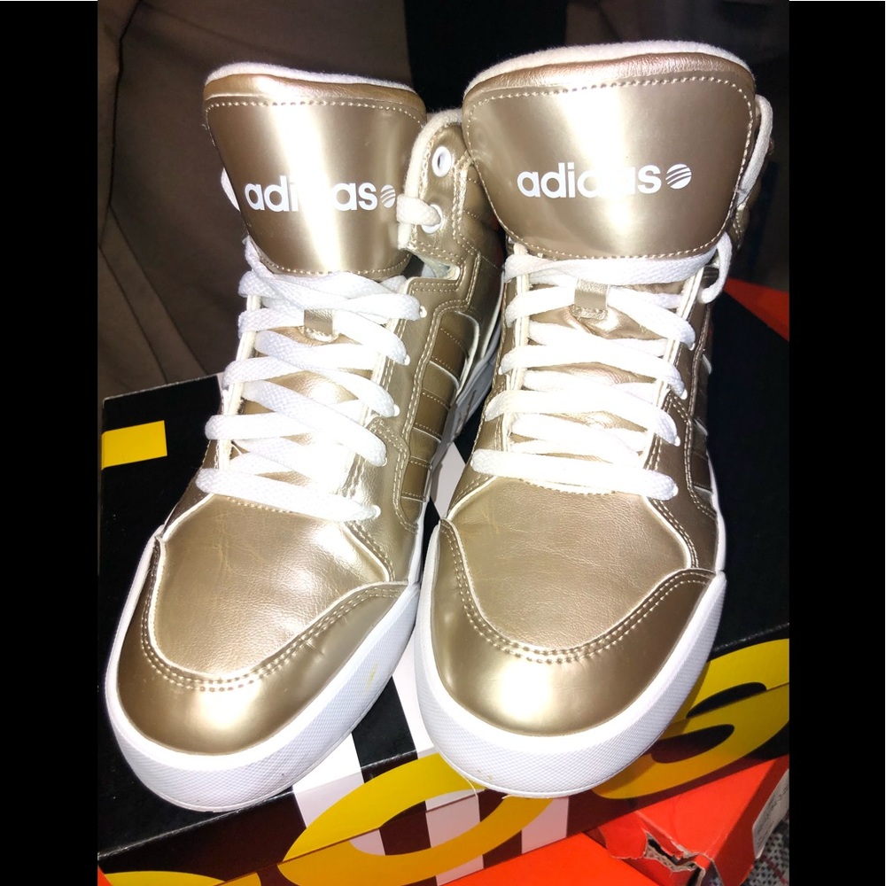 gold Metallic ADIDAS HIGH TOP SNEAKERS